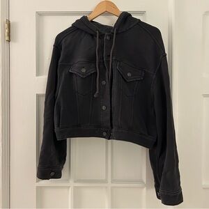 Free People Washed Black Hoodie